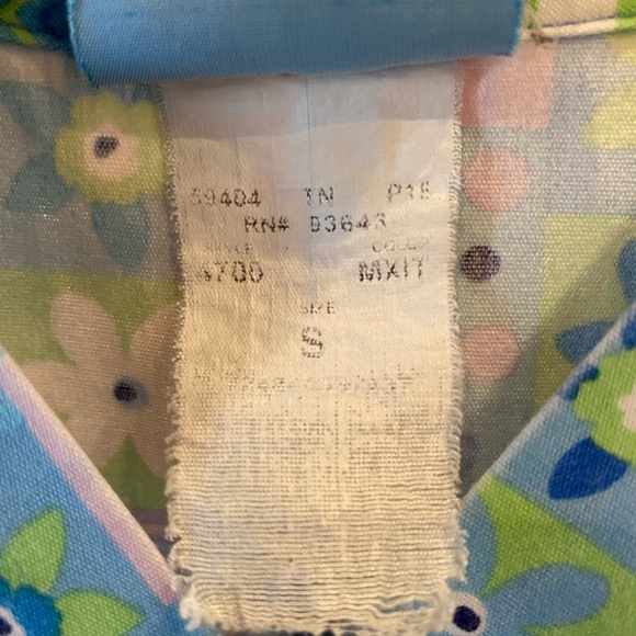 Scrub H.Q. Ladies Sz Small Top Multicolor Circular Flowers - Picture 5 of 7